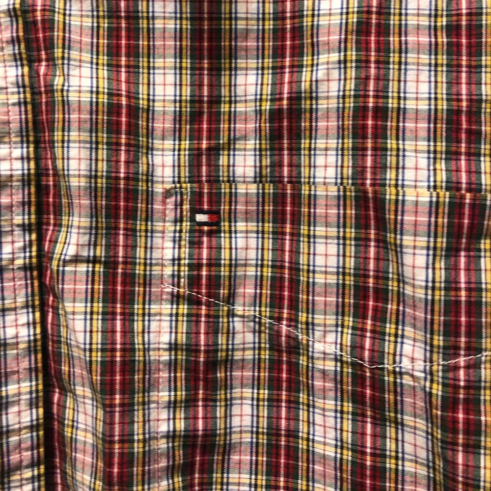 Tommy Hilfiger Plaid Buttondown, Red Green Yellow